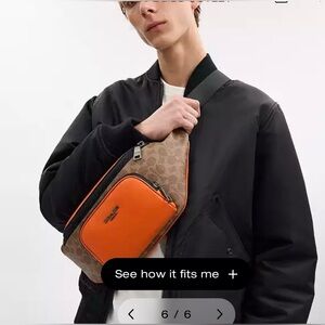 Coach Racer Belt Bag In Colorblock Signature.  New no tag